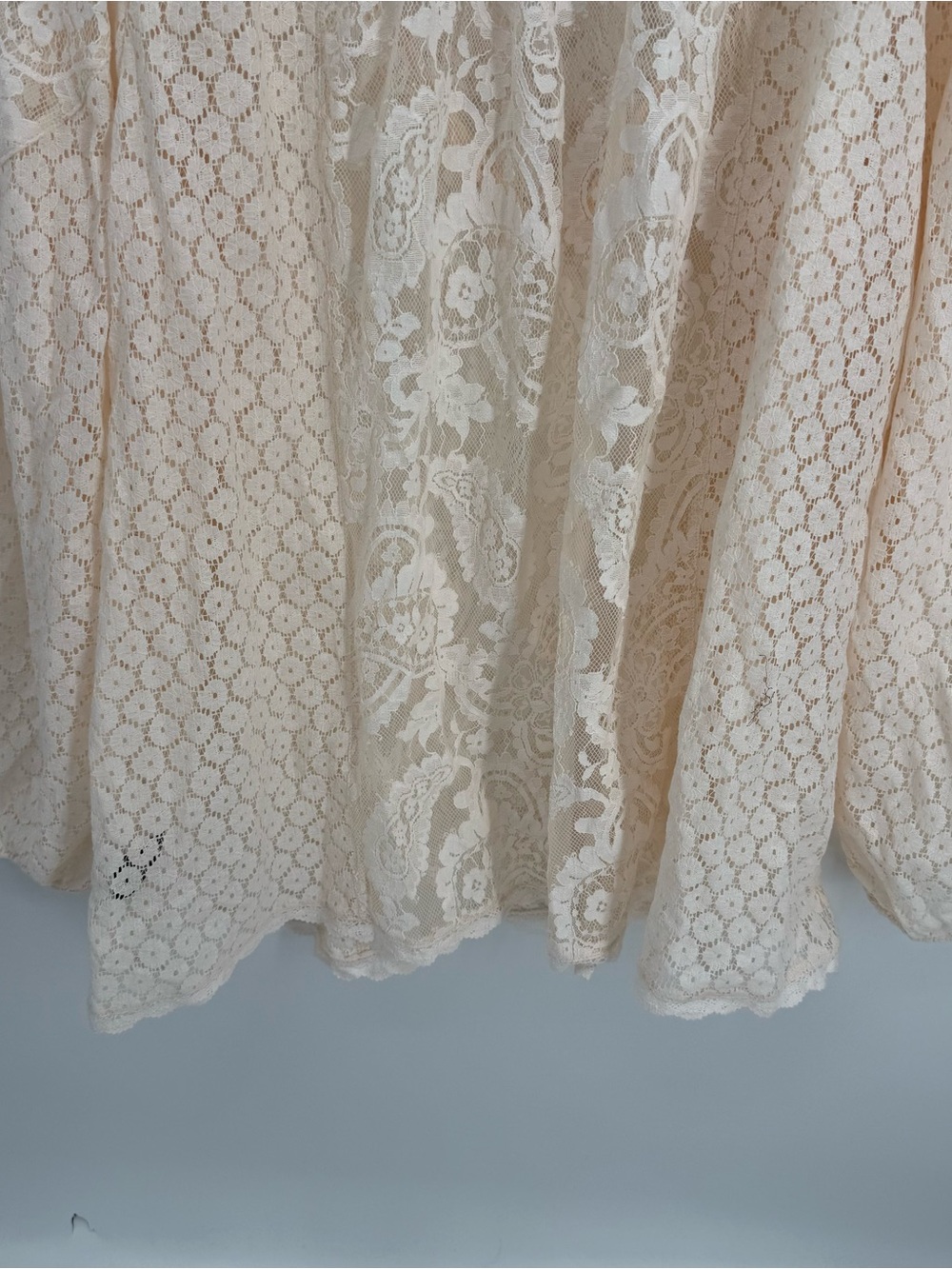 Torrid NWT Floral Lace V-Neck Long Sleeve Blouse Size 3X Semi-sheer Ivory Top - Picture 9 of 11